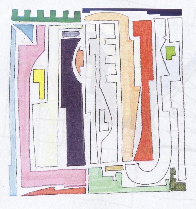 Slika 9/ Radovan Tajder, arhitektonsska studija, crtež